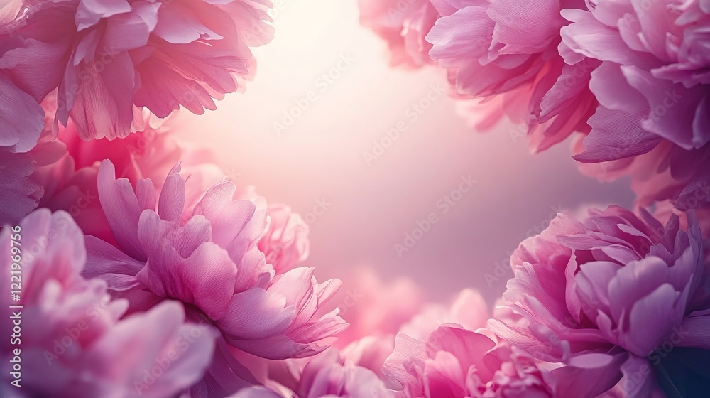 Fototapeta premium Delicate Pink Flowers Blooming Vibrantly Against a Soft Green Background Creating a Tranquil and Refreshing Atmosphere Perfect for Nature Lovers and Floral Aficionados Seeking Inspiration