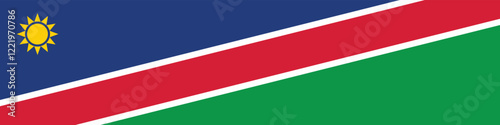 Namibia flag long banner digital vector illustration