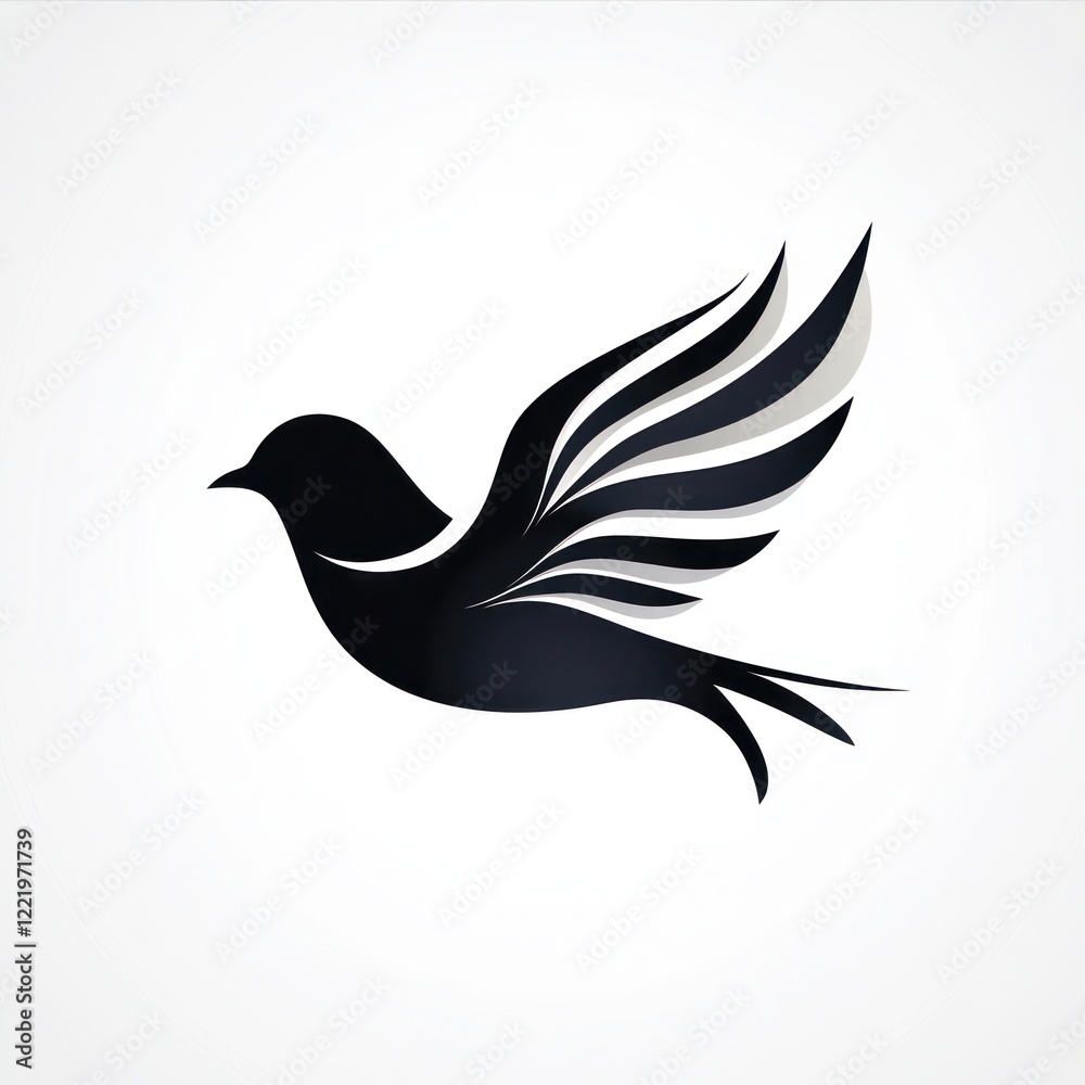 Fototapeta premium Abstract Black Bird in Flight Design