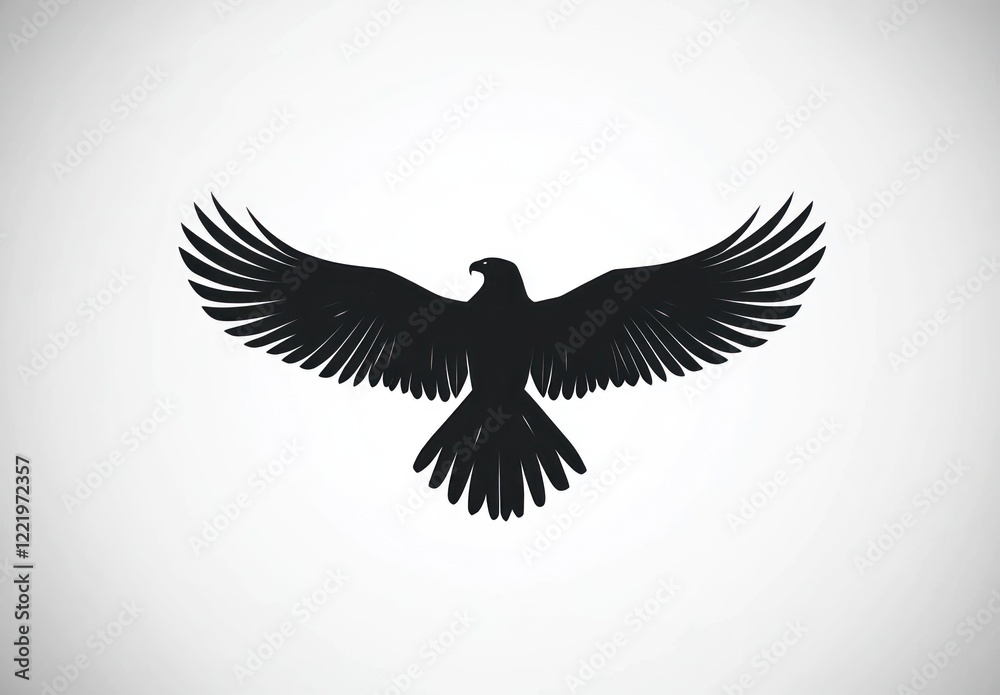 Obraz premium A Black Silhouette of an Eagle Soaring High