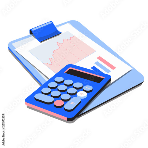 Report with financial indicators growth and calculator