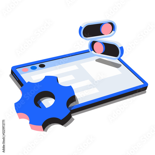 Web page settings on tablet screen