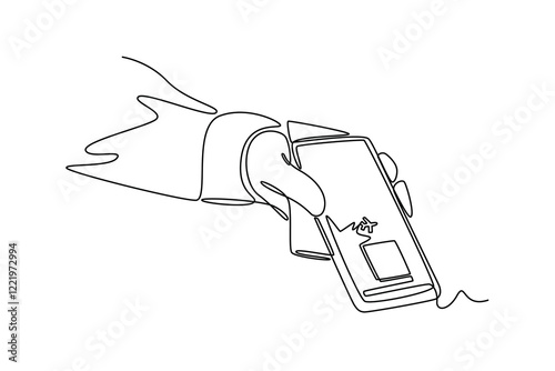Ticket concept. Single line draw design vector graphic illustration.
