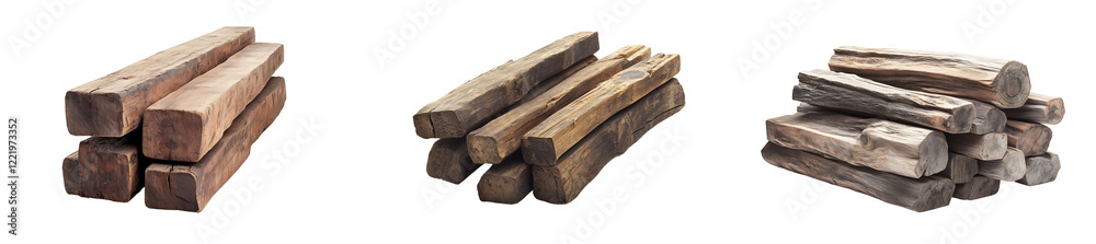 Set of a stack of wooden beams, isolated on a transparent background. Set of a stack of wooden beams, isolated on a transparent background.