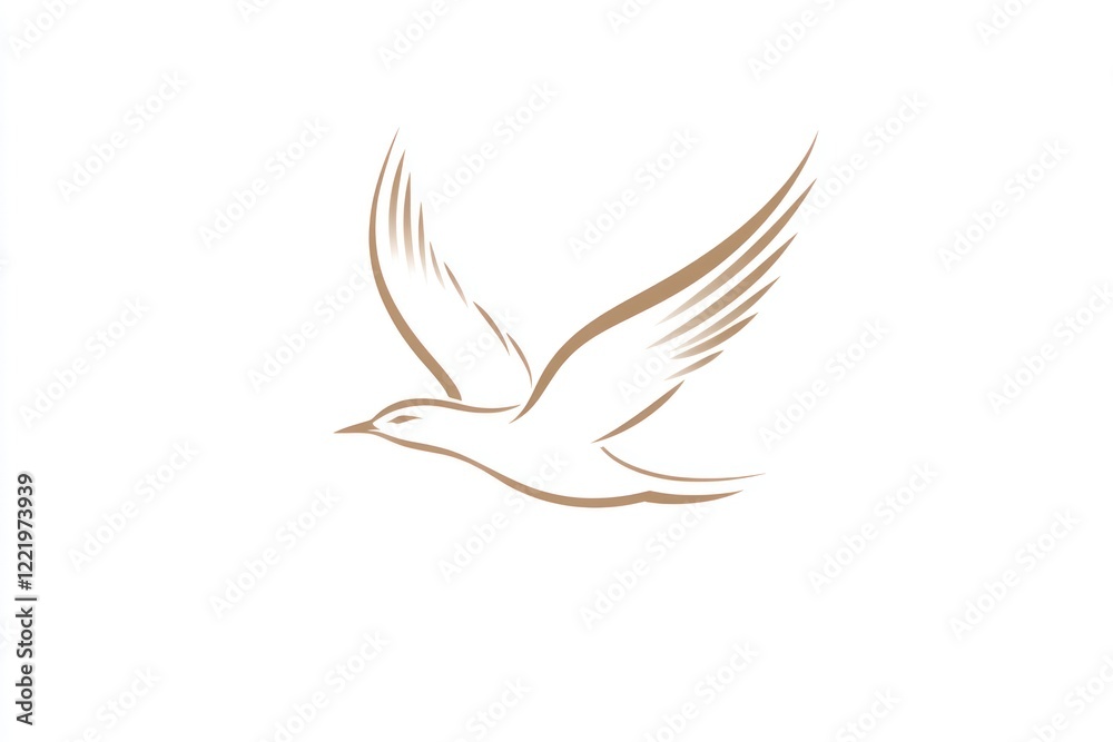 Obraz premium Elegant stylized bird in graceful flight soaring high