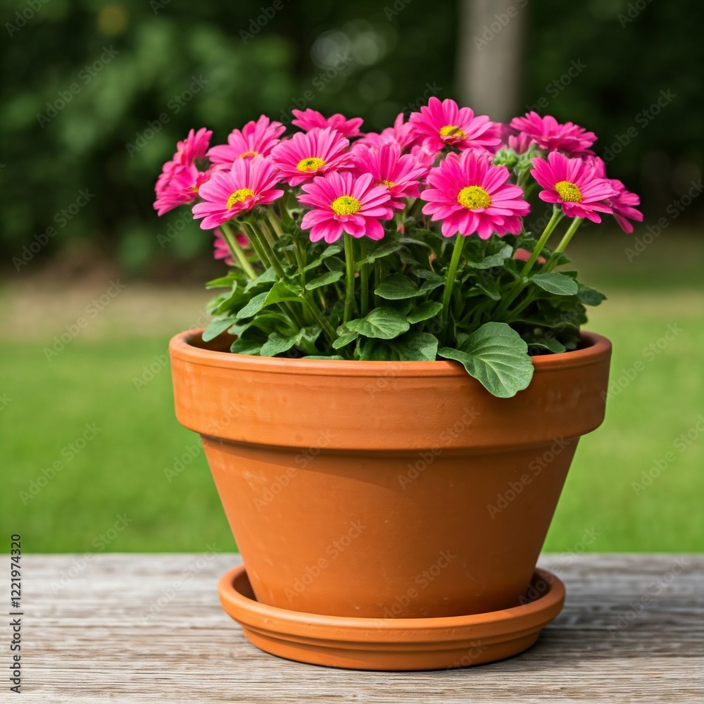 pink flowers in a pot pink flowers in a pot