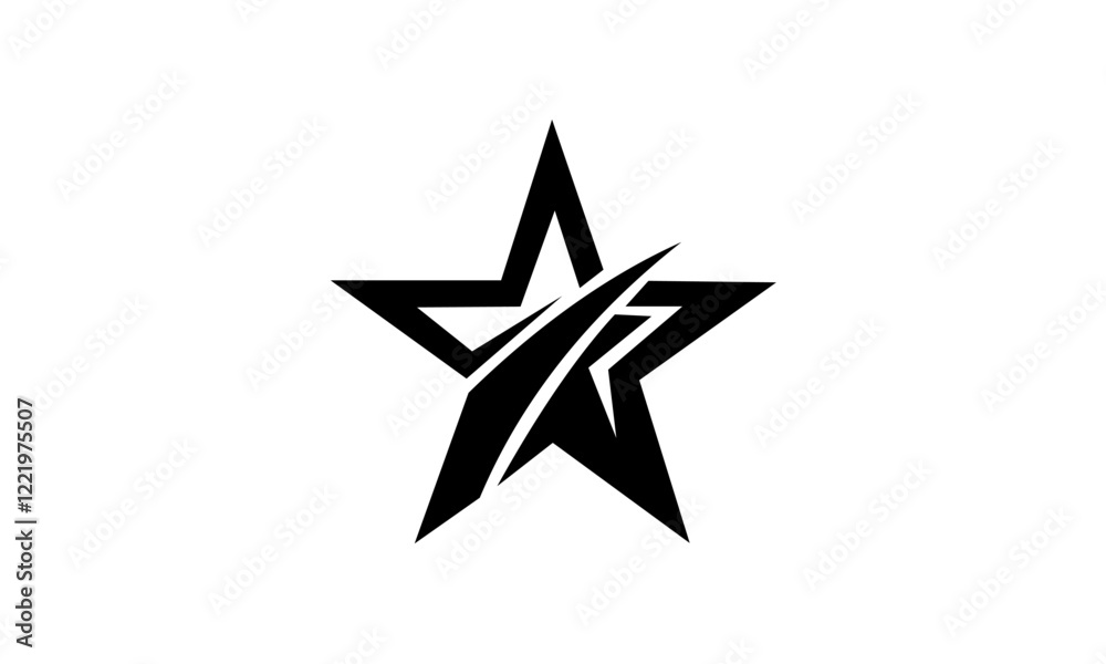 Obraz premium Black star logo icon