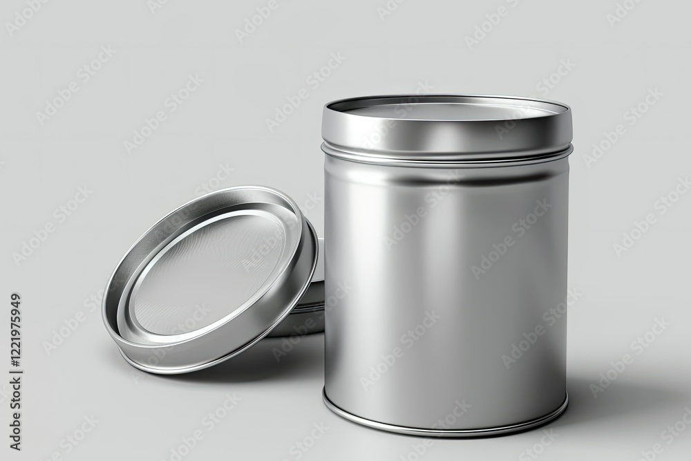 Flawless Image of 3D Realistic Metal Tin Jar Packaging Branding Mockup Flawless Image of 3D Realistic Metal Tin Jar Packaging Branding Mockup