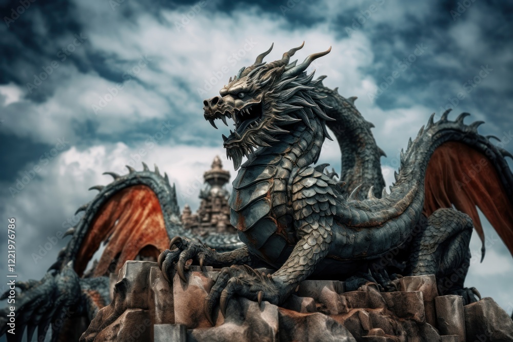 Dragon animal representation architecture. Dragon animal representation architecture.