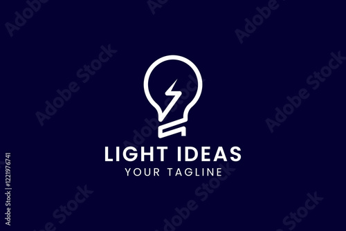light bulb lamp logo idea technology symbol, inspiration, creativity, innovation, energy logo design