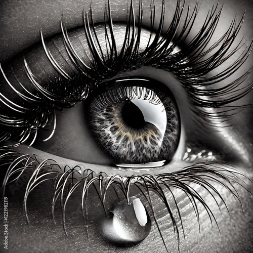 Teary Eye of the eyelashes photo