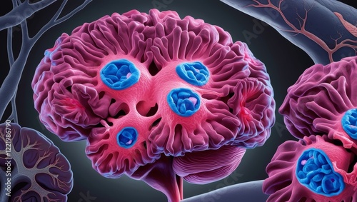 Detail of  glioblastoma multiforme, a cancer brain photo