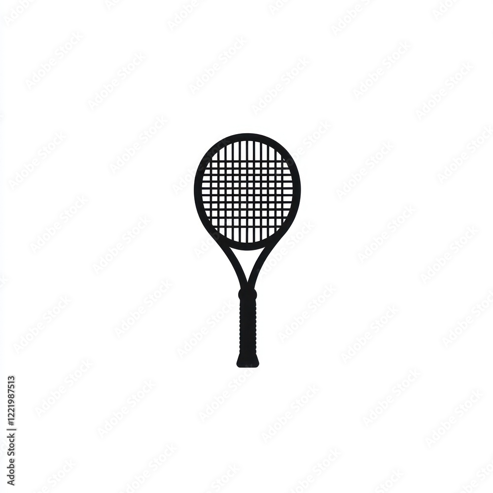 A Simple Black And White Tennis Racket Icon A Simple Black And White Tennis Racket Icon