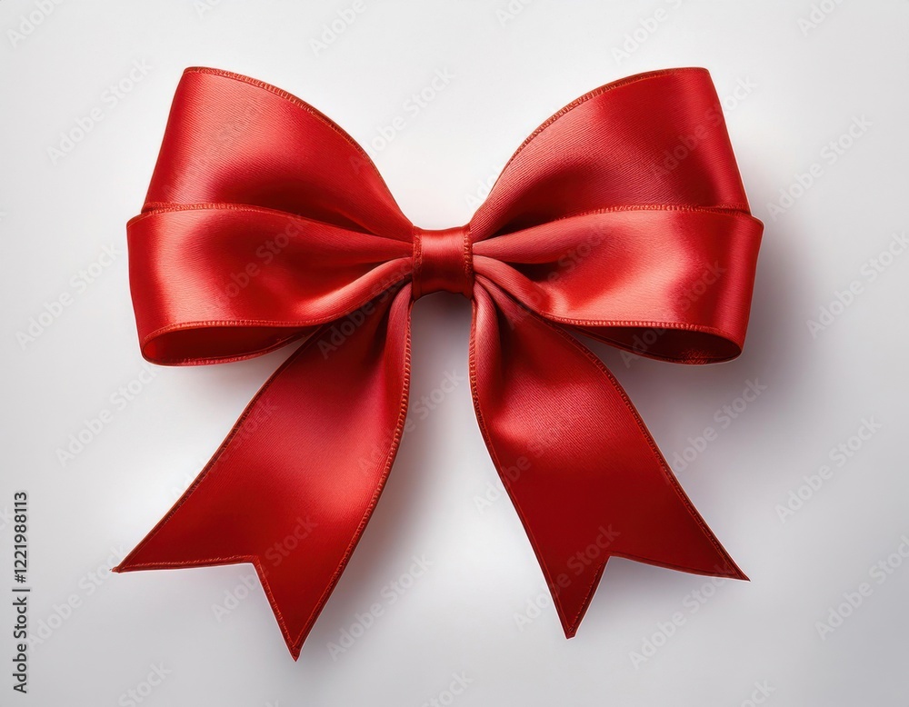 Fototapeta premium Red bow isolated on transparent on solid white background