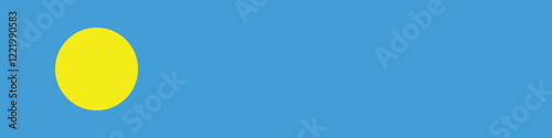 Palau flag long banner digital vector illustration
