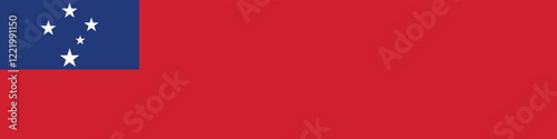 Samoa flag long banner digital vector illustration