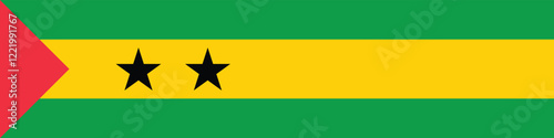SAO Tome and Principe flag long banner digital vector illustration