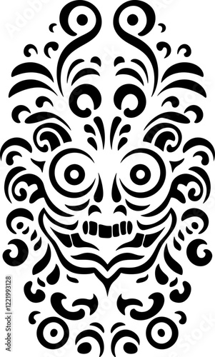 Tribal face ornament pattern