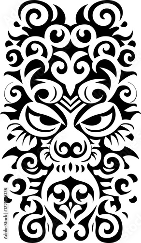 Tribal face ornament pattern