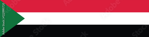 Free Download Sudan flag long banner digital vector illustration - GFXLoad