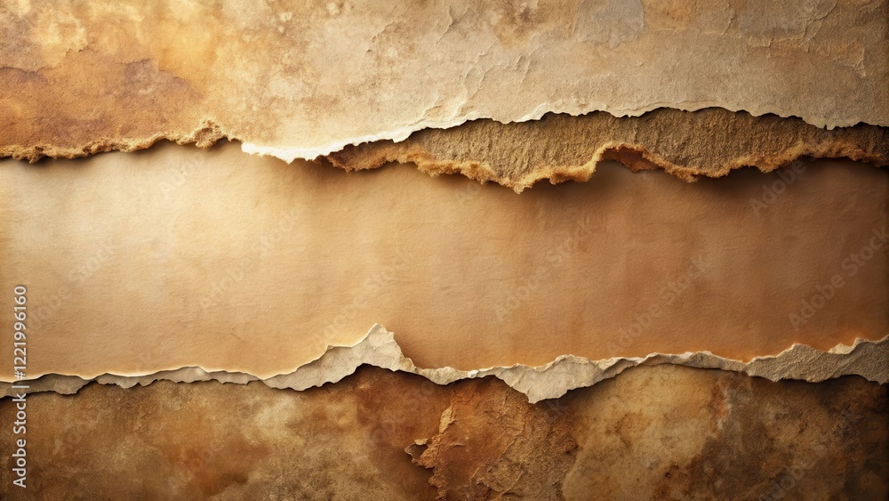 Fototapeta premium Torn Brown Paper Texture with Copy Space for Text and Design Elements