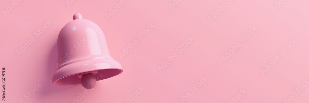 Sleek notification bell icon, pastel pink backdrop; gentle drop shadow , alert, technology Sleek notification bell icon, pastel pink backdrop; gentle drop shadow , alert, technology