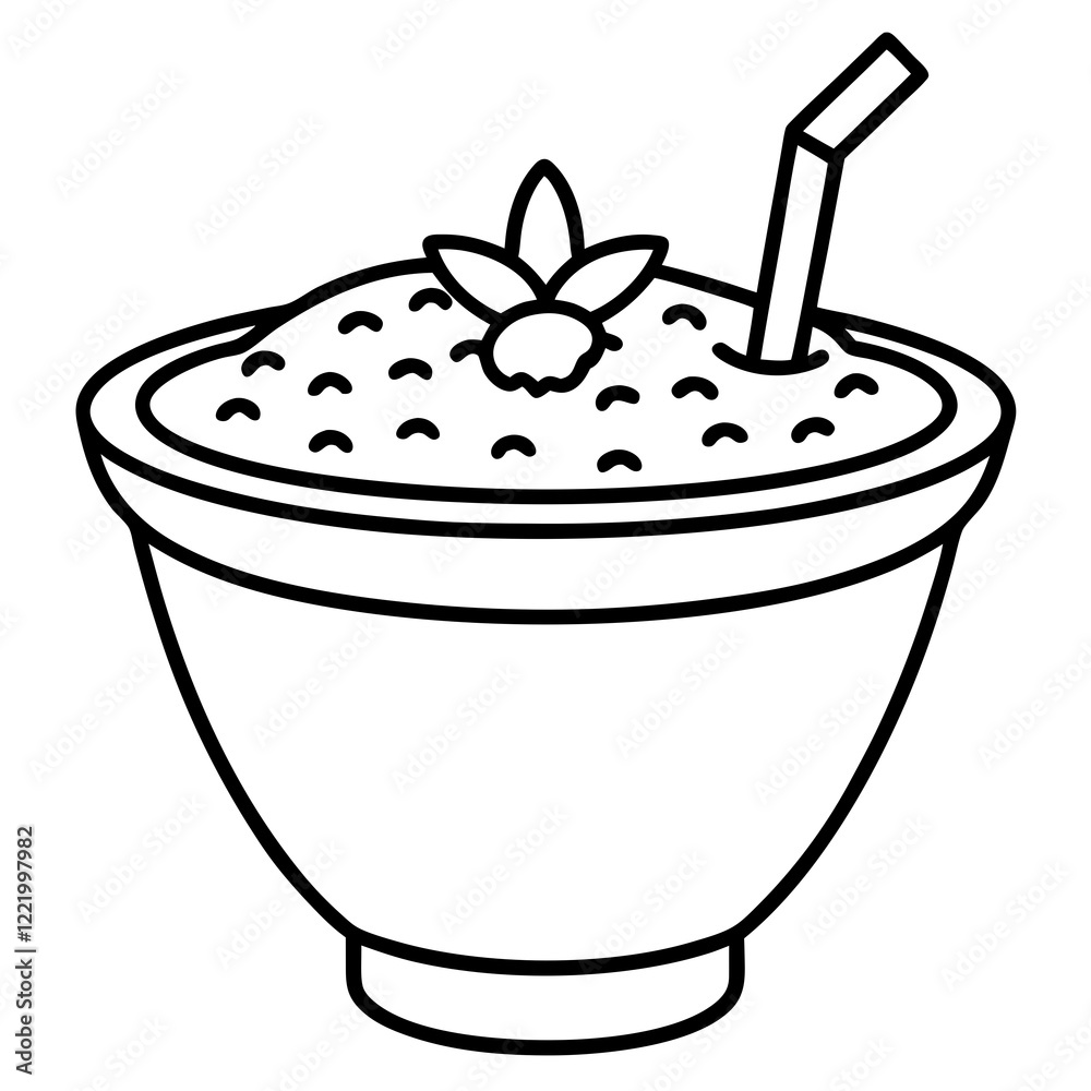 Smoothie Bowl Line Drawing Graphic Smoothie Bowl Line Drawing Graphic
