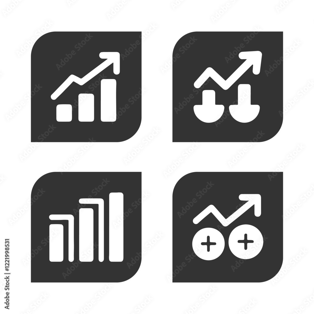Business growth icon set vector illustration Business growth icon set vector illustration