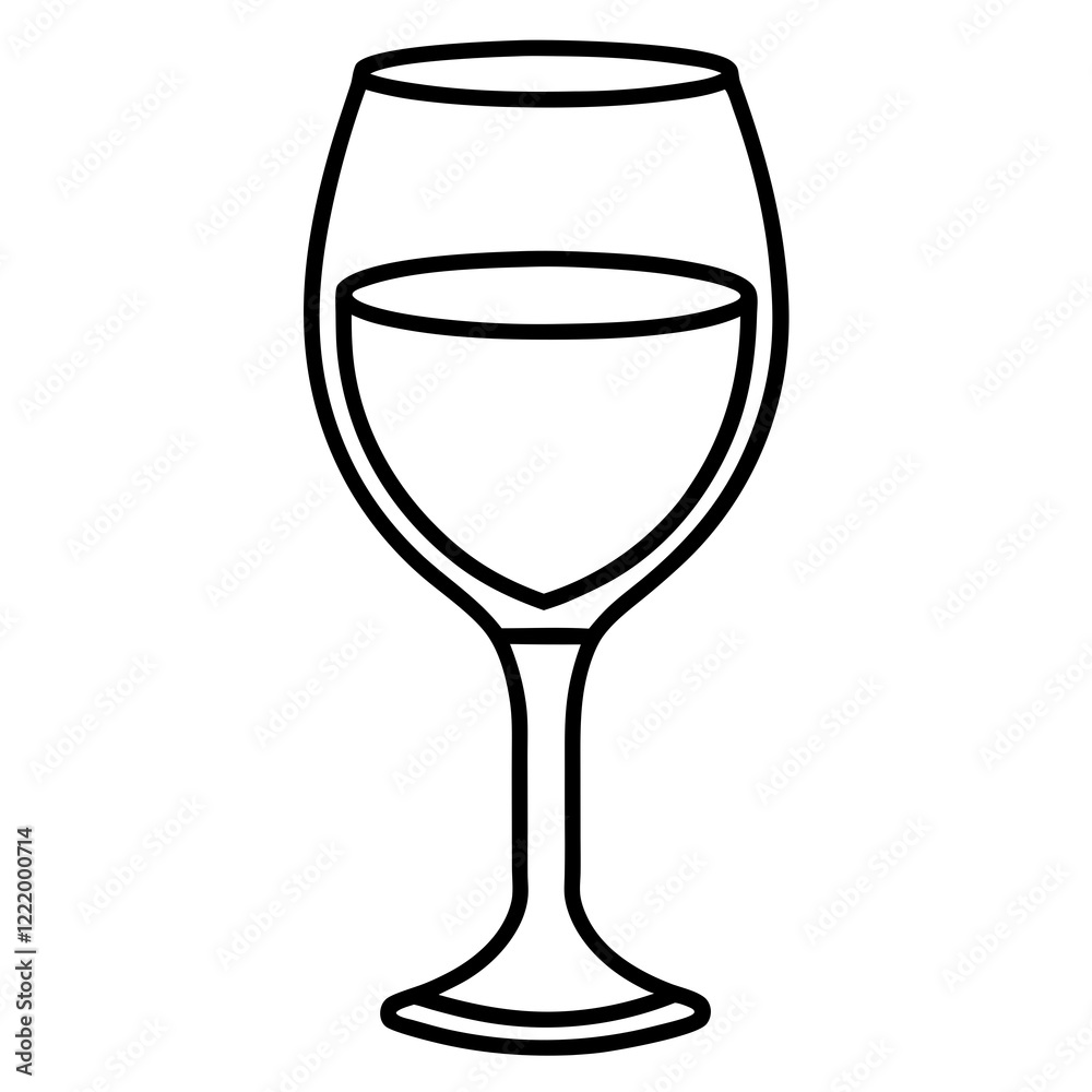 Simple Wine Glass Line Art Simple Wine Glass Line Art
