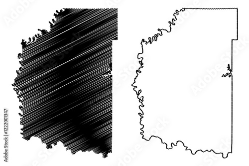 Daviess County, Indiana (U.S. county, United States of America, USA, U.S., US) map vector illustration, scribble sketch Daviess map photo