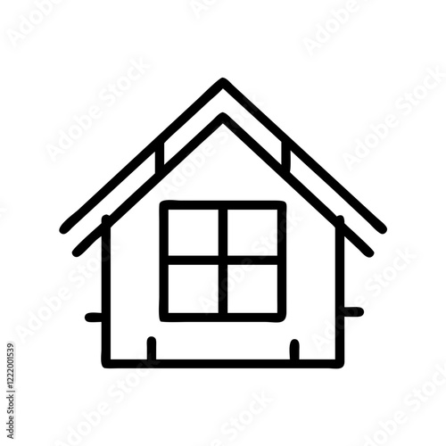 House icon in black and white outline style