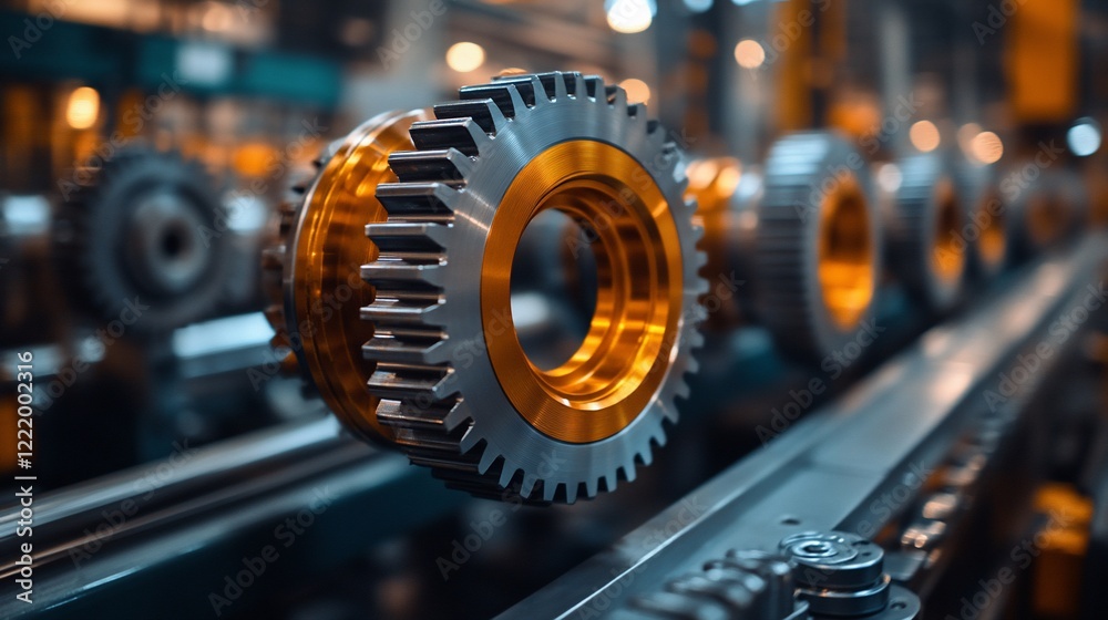 Precise Engineering: A Close-Up of Industrial Gears Precise Engineering: A Close-Up of Industrial Gears