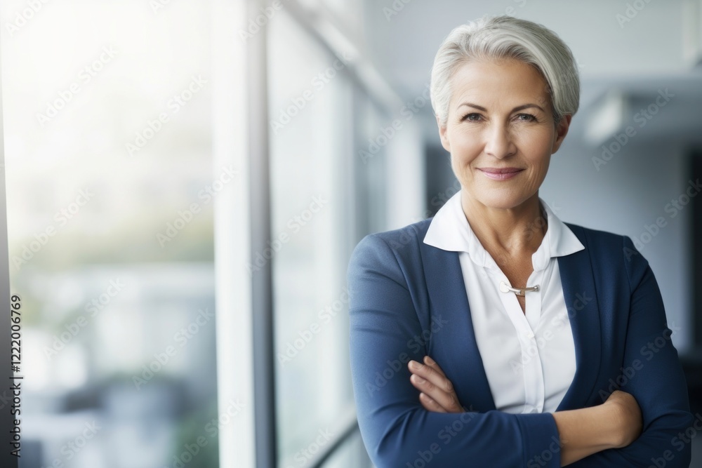 Happy mature woman business portrait smiling office. Happy mature woman business portrait smiling office.