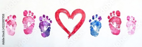 White background with multiple heart-shaped fingerprints, graphic, series photo