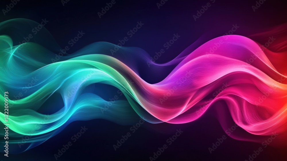 A bold combination of neon green and magenta wave patterns with glowing accents, exuding energy A bold combination of neon green and magenta wave patterns with glowing accents, exuding energy