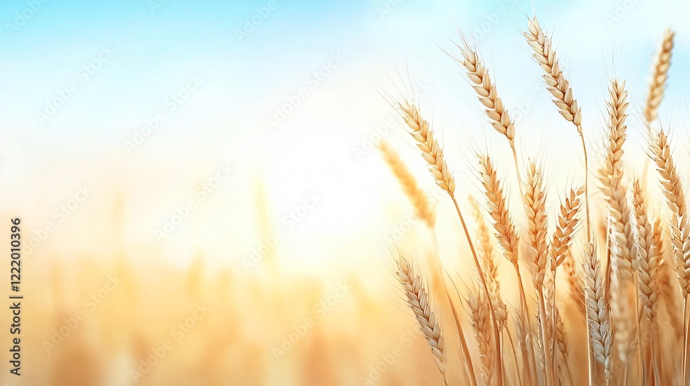 A serene field of golden wheat swaying gently under a bright blue sky, illuminated by warm sunlight, capturing the essence of nature's beauty. A serene field of golden wheat swaying gently under a bright blue sky, illuminated by warm sunlight, capturing the essence of nature's beauty.