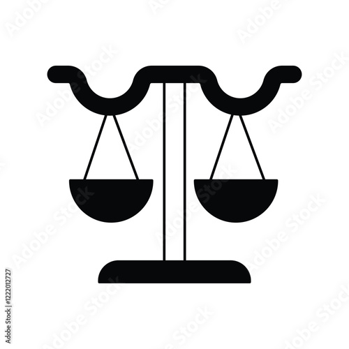 Law  glyph  icon with white background vector stock illustration