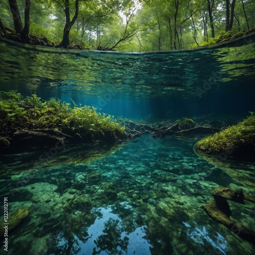 The hidden underwater world of a forest stream.