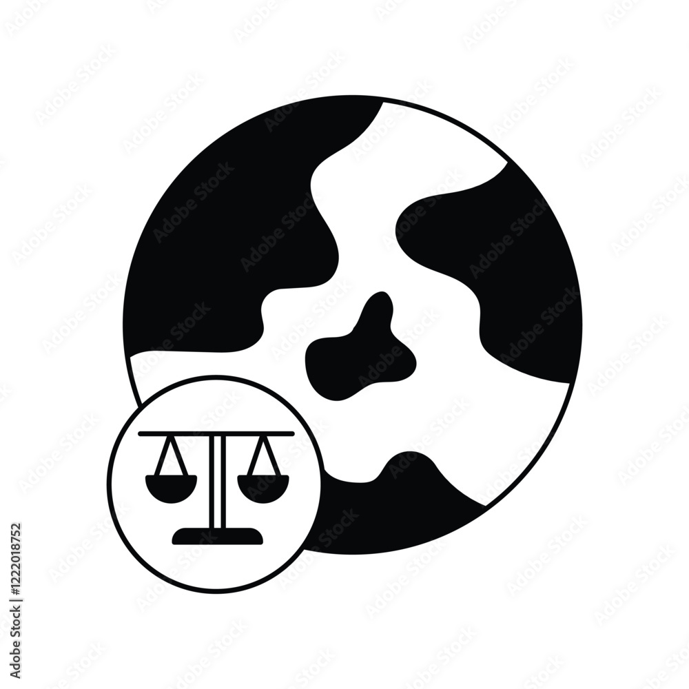 Global Laws glyph icon with white background vector stock illustration Global Laws glyph icon with white background vector stock illustration