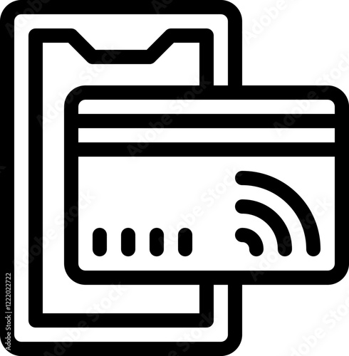 -_contactless payment, NFC, transaction, finance, wireless, credit card, tap, pay line editable icon. Editable stroke. Vector illustration.