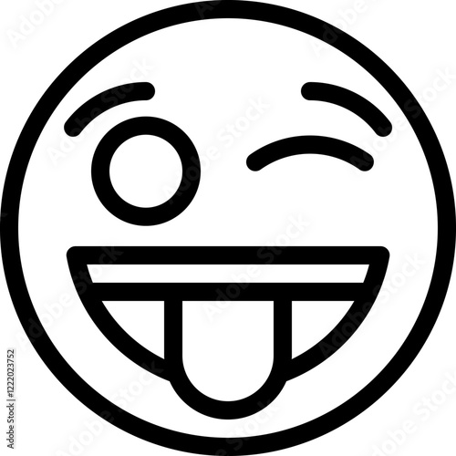 -_playful, silly, joke, fun, tease, cheeky, kidding, mischievous line editable icon. Editable stroke. Vector illustration.