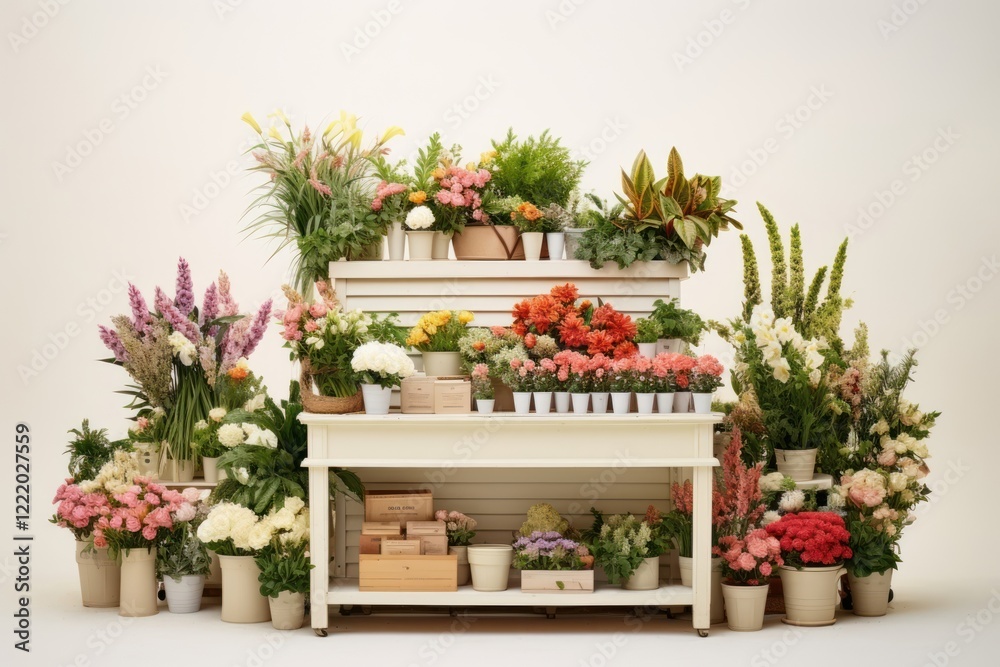 Fototapeta premium Flower shop plant rose box.