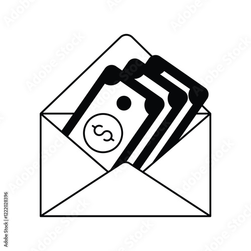 Bribe glyph  icon with white background vector stock illustration