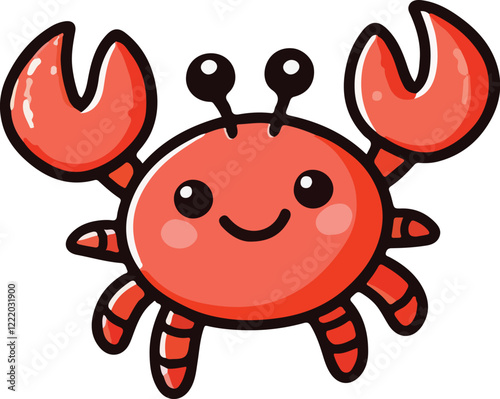 Playful marine animal stickers, crab photo