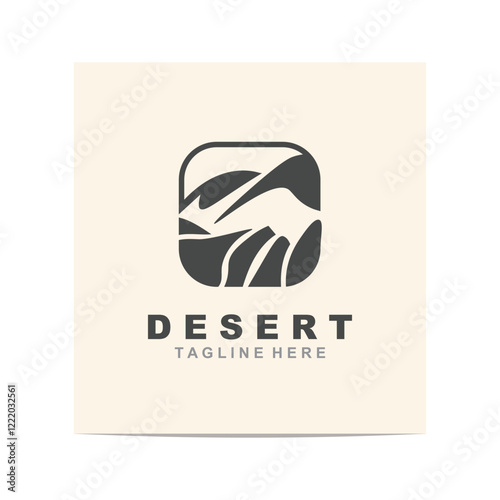 Desert or sahara wilderness logo outdoor adventure emblems, badges patches design template