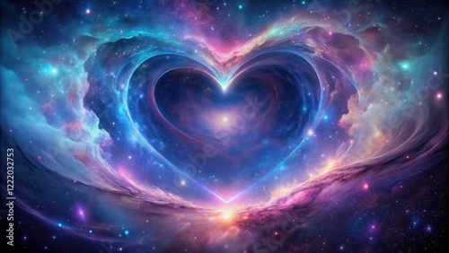 Cosmic Heart Nebula A Celestial Love Story in the Stars