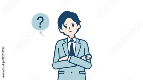 Biz man_think and Not Understand_with alpha channel