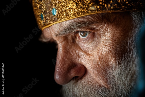 Devout Elder in Temple: Biblical Patriarch in Prayer photo