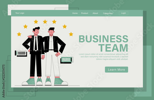 Landing page business team illustration.