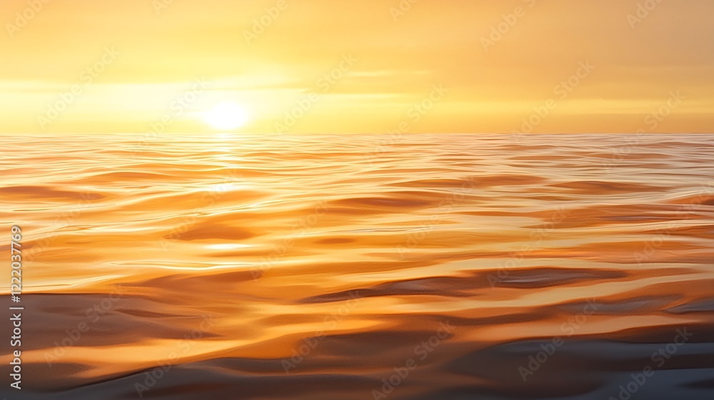Serene Sunset Over Calm Ocean Waves with Golden Reflections Serene Sunset Over Calm Ocean Waves with Golden Reflections